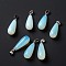 Opalite Pendants, with Platinum Brass Findings, Teardrop, 26.5~29x10mm, Hole: 2.5~3.5x4~6mm