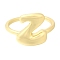 Rack Plating Brass Open Cuff Rings, Long-Lasting Plated, Letter, Letter Z, 14mm