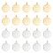 20Pcs 2 Colors 304 Stainless Steel Pendants, Chakra, Sahasrara, Flat Round with Flower, Golden & Stainless Steel Color, 22.5x19x1mm, Hole: 3mm, 10pcs/color