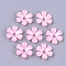 Opaque AS Plastic Bead Caps, 6-Petal, Flower, Pink, 33.5x31.5x6.5mm, Hole: 5.5mm, about 350pcs/500g
