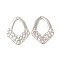 Non-Tarnish 304 Stainless Steel Pendants, Quadrilateral Charm, Stainless Steel Color, 28x21x1.5mm, Hole: 1.8mm