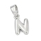 Brass Charms, Letter, Cadmium Free & Lead Free, Long-Lasting Plated, Rack Plating, Letter N, 10x7x2.5mm, Hole: 3x5mm