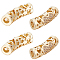 6Pcs Brass Micro Pave Cubic Zirconia Beads, Hollow, Tube with Heart, Real 18K Gold Plated, 21.5x6mm, Hole: 3.5mm