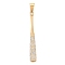 304 Stainless Steel Big Pendants, with Crystal Rhinestone,  Baseball Bat, Golden, 71x9mm, Hole: 6.5x12mm