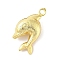 Rack Plating Brass Pendants, Cadmium Free & Lead Free, Long-Lasting Plated, Dolphin, 24x12x7mm, Hole: 2/1.2mm