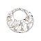 Non-Tarnish 304 Stainless Steel Pendants, Textured, Round Ring Charm, Stainless Steel Color, 35x34.5x2.5mm, Hole: 15.5mm
