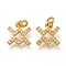 Brass Micro Pave Clear Cubic Zirconia Pendants, Real 18K Gold Plated, with Jump Rings, 12 Constellations, Cadmium Free & Lead Free, Aquarius, 10x9x2mm, Hole: 2mm