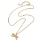 Bowknot Brass Pendant Necklaces, Brass Cable Chain for Women, Golden, 17.72 inch(45cm)