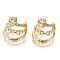 Brass Micro Pave Clear Cubic Zirconia Cuff Earrings, Cadmium Free & Nickel Free & Lead Free, Real 16K Gold Plated, 16mm, Inner Diameter: 10mm