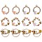 12Pcs Alloy Enamel Pendants, with Crystal Rhinestone, Golden, Ring with Bee & Flower, Mixed Color, 20mm