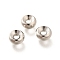 Brass Beads, Long-Lasting Plated, Cadmium Free & Lead Free, Flat Round, Platinum, 6x2.8mm, Hole: 2mm