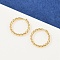 Brass Twist Ring Hoop Earrings, Lead Free & Cadmium Free, Real 24K Gold Plated, 11x1mm