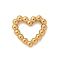 304 Stainless Steel Twisted Linking Rings, Real 18K Gold Plated, Heart, 6.5x6.5x1mm, Inner diameter: 3x4mm