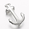 Non-Tarnish 304 Stainless Steel Anchor Hook Clasps, For Leather Cord Bracelets Making, Stainless Steel Color, 39x24x9.5mm, Hole: 1.5x5mm