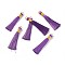 Nylon Tassel Big Pendants, with Iron Findings, Golden, Dark Violet, 80x8.5mm, Hole: 5x6.5mm