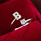Brass & Cubic Zirconia Cuff Rings, Letter, Platinum, Letter B, Inner Diameter: 17mm