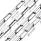 Tarnish Resistant 304 Stainless Steel Rectangle Link Chains, with Spool, Unwelded, Stainless Steel Color, 7.5x3x1.5mm, about 82 Feet(25m)/roll