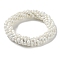 Crochet Glass Beads Braided Stretch Bracelet, Nepel Boho Style Bracelet, White, Inner Diameter: 1-3/4 inch(4.5cm)
