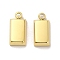 304 Stainless Steel Charms, Rectangle Charms, Real 14K Gold Plated, 13x6.5x3mm, Hole: 1.6mm