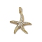 Brass Micro Pave Clear Cubic Zirconia Pendants, Golden, Star, 26x24x3mm, Hole: 5x3mm