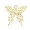 Rack Plating Alloy Pendants, Butterfly, Golden, 33.5x36x2.5mm, Hole: 3mm