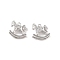 Brass Charms, Cadmium Free & Nickel Free & Lead Free, Horse, Real Platinum Plated, 12.5x14x6.8mm, Hole: 1.4mm