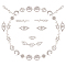 32Pcs 8 Styles Alloy Rhinestone Links Connectors, Platinum & Silver, 4pcs/style
