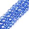 Electroplate Glass Beads Strands, AB Color Plated, Faceted, Rondelle, Light Sky Blue, 6x5mm, Hole: 1mm, about 80~85pcs/strand, 38~40cm