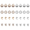 32Pcs 8 Style Alloy Crystal Rhinestone Pendants, Bowknot & Dolphin & Flat Round with Butterfly, Platinum & Golden, 19.5~25.5x15~18x2.6~3mm, Hole: 1.8~2mm, 4Pcs/style