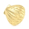 Shell Shape Rack Plating Brass Open Cuff Rings, for Women, Lead Free & Cadmium Free, Long-Lasting Plated, Real 18K Gold Plated, 21mm, Adjustable