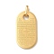 PVD Vacuum Plating 304 Stainless Steel Pendants, Oval with Cross & Word Charm, Real 18K Gold Plated, 33x18x2mm, Hole: 5x2.5mm