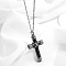 Stainless Steel Cross Pendant Necklaces, Urn Ashes Necklaces, Black, 19.69 inch(50cm)