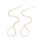 Brass Stud Earring Findings, Ear Threads, Teardrop, Nickel Free, Real 18K Gold Plated, 105~115mm(include pin length), 25x16.5mm, pin: 0.6mm