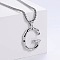 3Pcs 304 Stainless Steel Textured Letter Pendants, Without Chain, Letter G