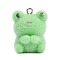 Flocky Opaque Resin Pendants, Frog, with Platinum Loop, Pale Green, 25x20.5x18.5mm, Hole: 2mm