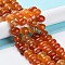 Natural Agate Beads Strands, Dyed & Heated, Egg, Chocolate, 12~14x9~10mm, Hole: 1.4mm, about 19~20pcs/strand, 7.48 inch(19cm)