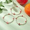 3Pcs Summer Fruit Theme ABS Plastic Imitation Round Pearl Beaded Stretch Bracelets for Women, with Handmade Polymer Clay Bead, Watermelon & Strawberry & Apple, Mixed Shapes, Inner Diameter: 2-1/4 inch(5.6cm)