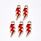 Alloy Enamel Pendants, Lightning Bolt, Light Gold, FireBrick, 20x7x1.5mm, Hole: 2mm
