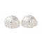 Brass Bead Caps, Half Round, 925 Sterling Silver Plated, 15.5x8.5mm, Hole: 1.5x2.5mm