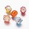 Handmade Porcelain Beads, Famille Rose Porcelain, Owl, Mixed Color, 17x15x13mm, Hole: 3mm