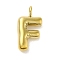 Ion Plating(IP) 304 Stainless Steel Pendants, Real 14K Gold Plated, Balloon Letter Charms, Puff Initial Charms, Letter F, 24x13x5mm, Hole: 4mm