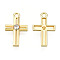 Rack Plating Alloy Pendants, with Crystal Rhinestone, Cadmium Free & Nickel Free & Lead Free, Cross, Light Gold, 21x13x3mm, Hole: 1.8mm