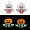Halloween Theme Rack Plating Luminous Alloy Enamel Pendants, Glow in the Dark, Demon Charm, Platinum, 23x19x1.5mm, Hole: 1.6mm