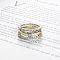 Stainless Steel Micro Pave Clear Cubic Zirconia Stackable Finger Rings, Mixed Color, US Size 6(16.5mm)