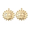 Brass Pendant Cabochon Settings, Real 18K Gold Plated, Long-Lasting Plated, Sun, Tray: 5mm, 28.5x25.5x3mm, Hole: 1.4mm