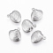 Non-Tarnish 304 Stainless Steel Charms, Scallop Shell Shape, Stainless Steel Color, 14x13x4mm, Hole: 1mm