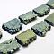 Electroplated Natural Druzy Crystal Beads Strands, Flat Slab Beads, Nuggets, Dyed, Green Plated, 35~37x23~42x8~9mm, Hole: 2~2.5mm, about 5pcs/strand, 8.07 inch~8.26 inch (20.5~21cm)