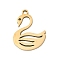 201 Stainless Steel Pendants, Swan Charms, Real 18K Gold Plated, 17.5x13.5x1mm, Hole: 1.4mm