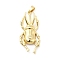 Rack Plating Brass Pendants, Long-Lasting Plated, Beetle Charm, Golden, 37x17x4.5mm, Hole: 3x5.5mm
