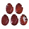 Natural Red Rainbow Jasper Pendants, Hansa Hands, 26~27x18.5~19x6~6.5mm, Hole: 1.5mm